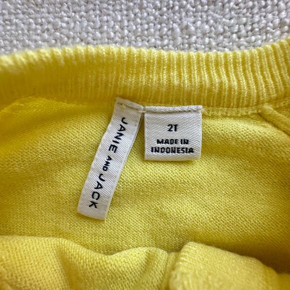 Janie & Jack Lemon Yellow Cardigan Sweater VGUC 2T - Picture 3 of 4